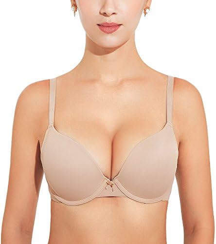 Gnowann Women's Push Up Comfort Padded Underwire Bra Lift Up Add One Cup