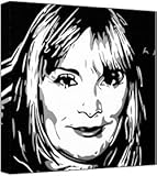 Toy Kim Cattrall - Pop Art Print (3-Colour Black, Grey & White) 50 x 50 x 2 cm Large Square Deep Box Canvas Book