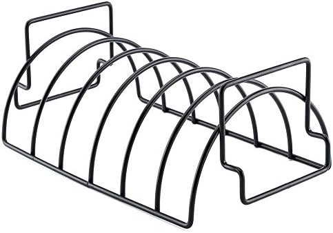 DAYSAIRY Outdoor Barbecue Steak Rack, Stainless Steel Reversible Roasting and Rib Rack Fits Big Egg Style Grills