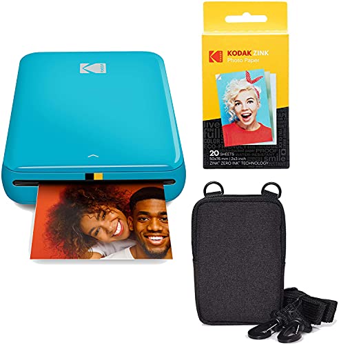 Kodak Step Stampante fotografica wireless portatile con tecnologia ZINK Zero Ink (Blu) Pacchetto viaggio