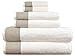 LUNASIDUS Venice 6 Piece Luxury 100 Percent Turkish Combed Cotton Towel Sets, Beige Jacquard Design