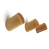 A.B Crew Minimalist Design Decorative Wall Mounted Wooden Coat Hook Hat Hanger (3PCS Natural Column)
