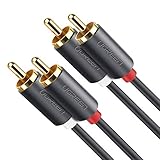 UGREEN 2RCA Male to 2RCA Male Stereo Audio Cable Gold Plated for Home Theater, HDTV, Gaming Consoles, Hi-Fi Systems (6ft 2m)