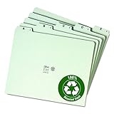 Smead 100% Recycled Pressboard File Guides, 1/5-Cut