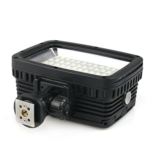 Orsda Video Diving Light 40M Waterproof 1800LM 60 LED Driving lamp video light for GoPro Hero 6/5/4/3+/3/2 Sports Camera Xiaomi Yi SJCAM Action Cam & for DSLR Camera + 2 Battery 18650 Black OR005