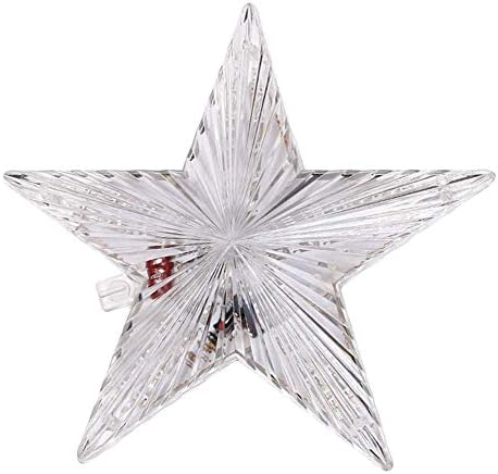 9 Inch Christmas Tree Topper Star,LED Sparkling Shatter Christmas Decor for Indoor Ornaments Party Home Decoration (White)