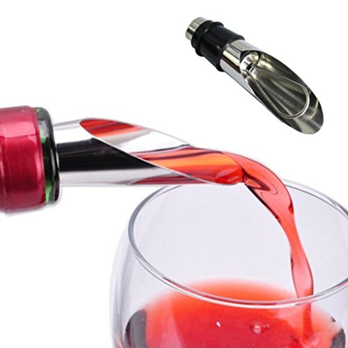 Kemilove Liquor Spirit Pourer Flow Wine Bottle Pour Spout Stopper Stainless Steel Cap