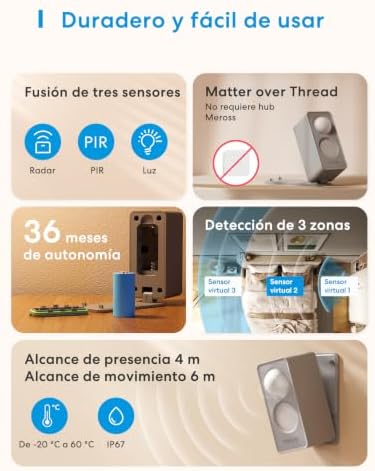 Detetor de Presença de Matéria sobre Fio, Deteção de 3 Zonas