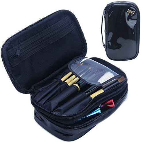 Small Makeup Bag, Relavel Travel Cosmetic Bag Makeup Brush Organizer Holder For Women girls Black