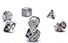Polyhedral DND Dice Set for Dungeons and Dragons DND RGP with Purple Pouch (Gray&White)
