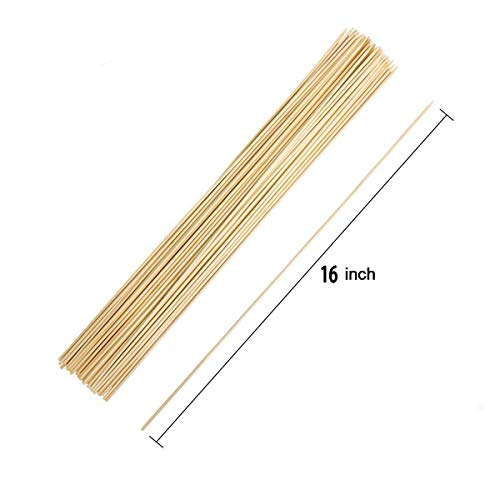 Originalidad 200 Pack, Bamboo Roasting Marshmallow Sticks - Premium Natural BBQ Bamboo Skewers for Shish Kabob, Grill, Appetizer, Fruit, Corn, Chocolate Fountain, Cocktail - Non Toxic, 16 Inch