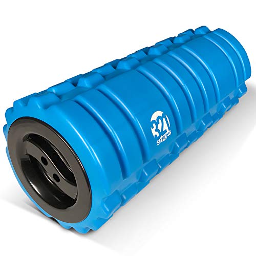 321 STRONG Foam Roller for Muscle Massage with End Caps - Store Keys, Towels, and Other Accessories - Blue