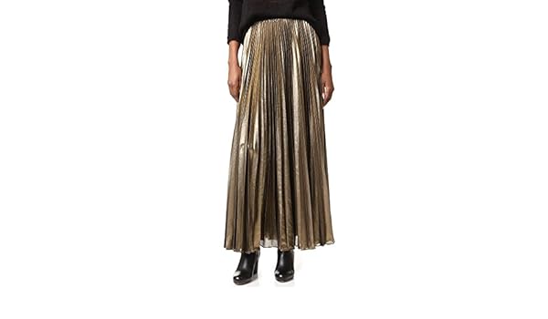 dallin pleated metallic maxi skirt
