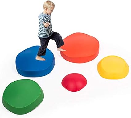 Amazon Co Jp バランスステッピングストーンクライミングキッズスポーツ屋内ゲームアウトドアアウトドアおもちゃ子供向けクロスリバージオチバンビ5ピース ベビー マタニティ