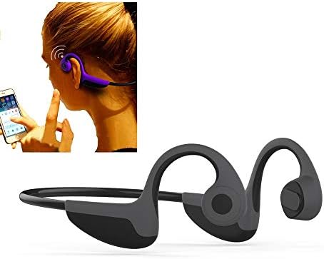 CANTANG 2018 Newest Bone Conduction Headphones Wireless Bluetooth V5.0 Sports Headsets Earbuds HiFi Music Stereo with Mic Sweatproof for Hiking Cycling Running Compatible with iOS Android (Grey)