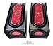 2 Steel Trailer Light Boxes w/6" LED Oval Tail Lights & 2" LED Red Round Side Lights w/Wire connectors primary