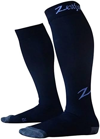 ZESTFUL Ultra Light Medical Compression Socks Men &amp; Women - Best For Running, Spartan Races, DVT, Flight, Pregnancy, Nurses, Poor Circulation, Plantar Fasciitis. (Black,L)