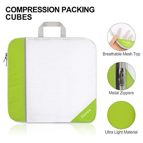 Gonex Compression Packing Cubes Mesh Organizers L+M+S+XS+Slim+Laundry
