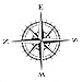 Custom Vinyl Compass Rose Decal - Bumper Sticker, for Laptops or Car Windows - Orienteering, Sailing, Hiking Transfer