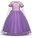 LENSEN Tech Princess Rapunzel Dress Cosplay Party Long Sleeve Costume (Purple, 3T)