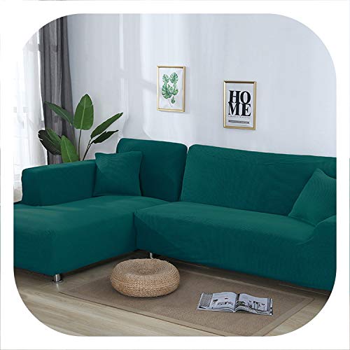 Surprise Show 2 Pieces Covers For L Shaped Sofa Jacquard Stretch