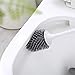 ESTTOP Toilet Brush and Holder, Bathroom Toilet Bowl Brush Set, Silicone Toilet Cleaning Brush Kit with Soft Bristle (White)