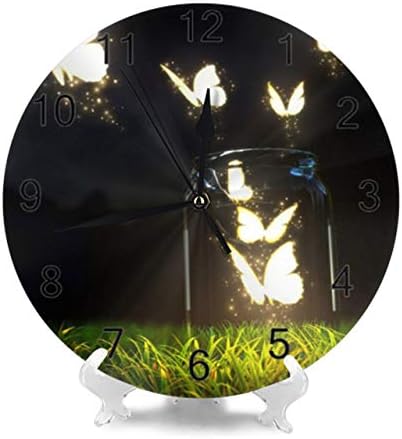 壁掛け時計 贈り物 置き時計 掛け時計 おしゃれ 連続秒針 蝶のパターン10インチラウンドウォールクロックデジタルデジタル ダイヤルミュートサイレントファッションデジタル時計電池式時計の装飾 耐久性丈夫 無騒音静音 防塵 インテリアおしゃれ バスルーム 教室 は部屋