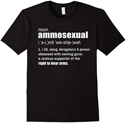 Men's Ammosexual definition noun t shirt Funny Hunting shirts  Large Black