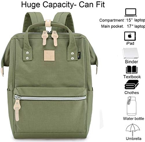 Himawari Travel Backpack Large Diaper Bag School multi-function Backpack for Women&Men | 17.7"x7.9"x11.8" (Olive green&plus) 3 Himawari Travel Backpack Large Diaper Bag School multi-function Backpack for Women&Men | 17.7"x7.9"x11.8" (Olive green&plus)