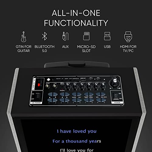 MASINGO 2023 New Professional Karaoke Machine with Lyrics Display