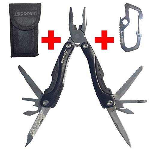 Multi Tool - 15 in 1 Premium Multitool, Multifunction Pocket Stainless Steel Knife Super Tool Set, Folding Saw, Wire Cutter, Pliers, Sheath, Multi Purpose Tools, Survival, Camping, Hunting, Fishing