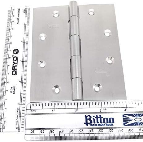 s siskcon 5"Stainless Steel Door Hinges 5" inch X 4" inch Square 32D Security Hinge Nrp Concealed Head Heavy Duty Wide Throw Expandable Hinges with Screws s siskcon Brand - Pack of 1