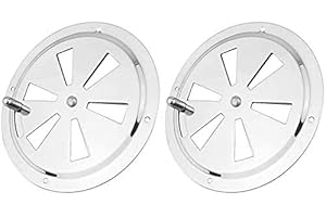 ISURE MARINE 2 Pack of 4 inch Cabin Ventilation Plate Vent Round Butterfly Air Vent Gill Plate with Side Knob 304 Stainless S