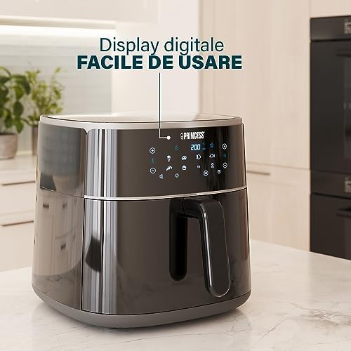 Friggitrice ad Aria 6L XXL, Airfryer Digitale con 6 Programmi, Display LED Touch, Risparmio Energetico, Meno Olio, Rivestimento Antiaderente, 1500 W, 182244