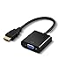 DTOL HDMI to VGA, Gold-Plated HDMI to VGA Adapter (Male to Female) for Computer, Desktop, Laptop, PC, Monitor, Projector, HDTV, Chromebook, Raspberry Pi, Roku, Xbox and More - Black