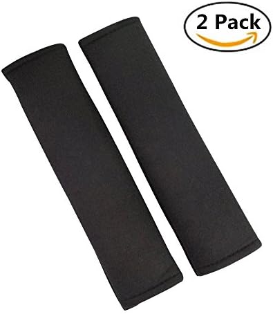 Car Seat Safety Belt Strap Covers Shoulder Pad Soft Headrest Neck Support Pillow Cover Cushion for Adults and Children,2 Pack Black