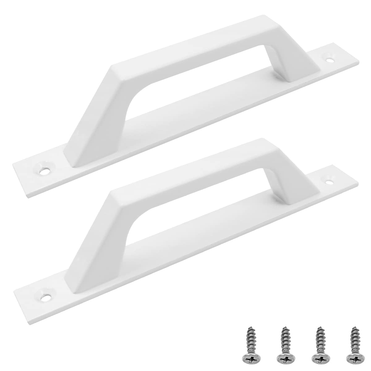 ZONADAH Aluminum Alloy Sliding Door Handle Balcony Glass Door Handle Bathroom Cabinet Wooden Door Handle Storage Door Garden Door Handle Modern Metal Handle (White)