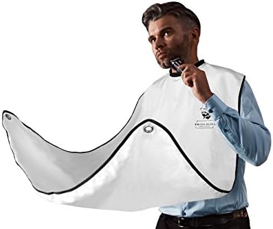 Beard Cape Apron Trimming In minutes keeps your sink clean-Easy use-Beard catcher Comes with 2suction hooks and pouch-No more Clippings and Clogging Sinks-Best Gift for Beard Men-Improved Version