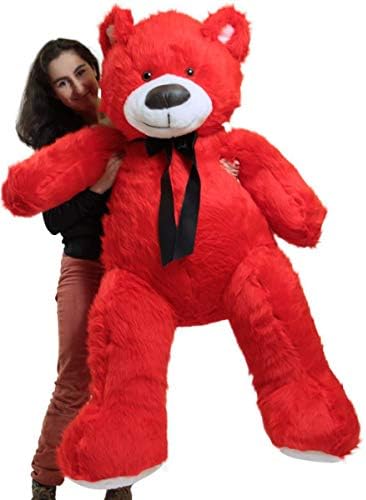 Giant 5 Foot Red Teddy Bear Big Plush Soft Stuffed Animal Made In America Toys Games