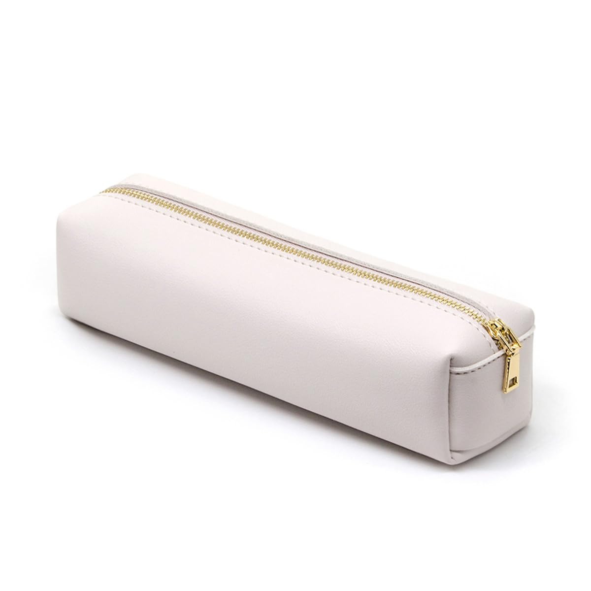 eusbon PU Pencil Pen Case Portable Stationery Bag Big Capacity Pencil Pouch Cosmetic Organizer Bag for College Student, Beige