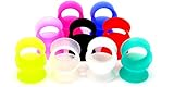 All 9 Pairs Ultra Thin Soft Silicone Ear Gauge Tunnels 18 Ear Plugs Total (25mm-1 Inch)
