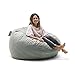 Big Joe Fuf Large Foam Filled Bean Bag Chair with Removable Cover, Fog Lenox, Durable Woven Polyester, 4 feet Big