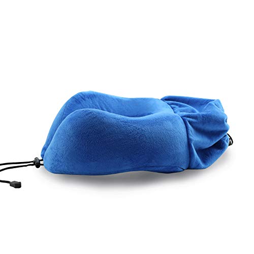 Mastery Mart Travel Pillow, Memory Foam Neck Pillow for Airplane Car, Head Neck and Chin Support with Portable Washable Case (Sky Blue)