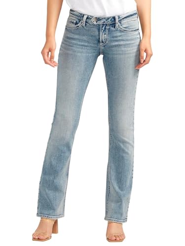 Silver Jeans Co. Women’s Tuesday Low Rise Slim Bootcut Jeans, Med Wash SCV213
