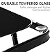 Lifewit End Table Side Snack Coffee Sofa Table Modern Tempered Glass Steel, Black