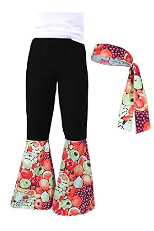 Marco Porta Hippie Stulpen Stirnband Set Flower Power Outfit 70er Jahre Schlager Kostüm Zubehör (Früchte)