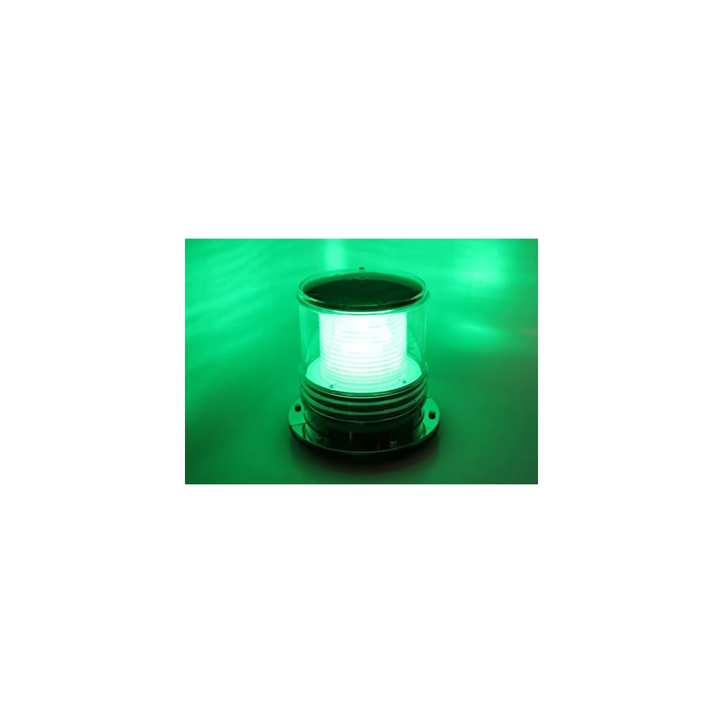Solar Dock Warning Light Waterproof Solar Dock Lighting GREEN LED