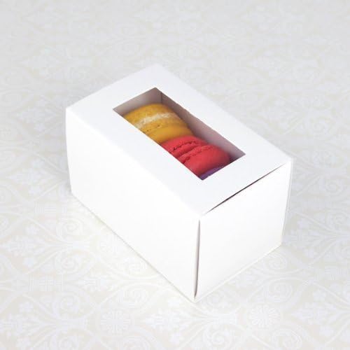 25 Sets of White Boxes for 3 Macarons ($1.30 Per Set of Macaron Box) by Cheerico