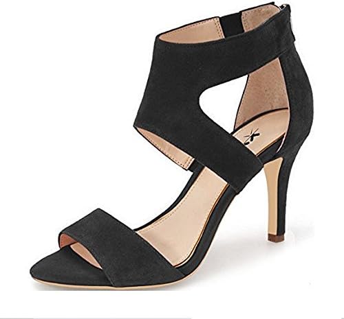 XYD Prom Dancing Shoes Elegant Open Toe Strappy Heeled Sandals Ankle Wrap Dress Pumps for Women