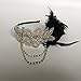 Pixnor 1920s Flapper Great Gatsby Headpiece Headband with Feather Vintage Black